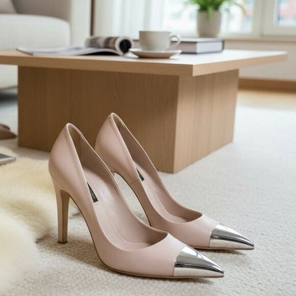 Louis Vuitton Blush Pink  Leather Cap Toe Pumps Sz 36 Full Inclusion - Picture 2 of 7